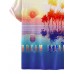 Men's Colorful Island Paradise Palm Tree Illustration Short Sleeve T-Shirt