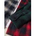 Mens Patchwork Plaid Warm Fleece Lined Long Sleeve Hooded Jacket