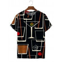 Men's Retro Geometric Short Sleeve T-Shirt