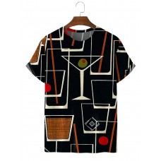 Men's Retro Geometric Short Sleeve T-Shirt